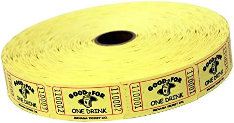 Yellow Good For One Drink Ticket Roll