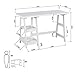 Writing Computer Desk Laptop Table White Trestle Home Office Desk Study Reading Desk Workstation with 2 Open Tiers Shelves