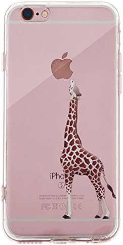 iPhone 6s Plus Clear Case, Whimsical Patterned Soft TPU Silicone Bumper Clear Cover Case for iPhone 6+/iPhone 6S+ (Eating Giraffe)