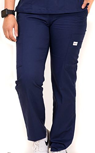BNZR MedWear Women's Scrub Pants (Medium, Navy Blue) Medical Uniform