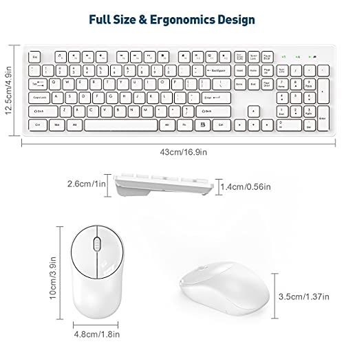 RATEL Wireless Keyboard Mouse Combo, 2.4GHz Slim FullSized Silent