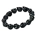 Black Skeleton Bracelet, Tiny Skull Bracelet, Skull Orange Bracelet (B0215-Black)
