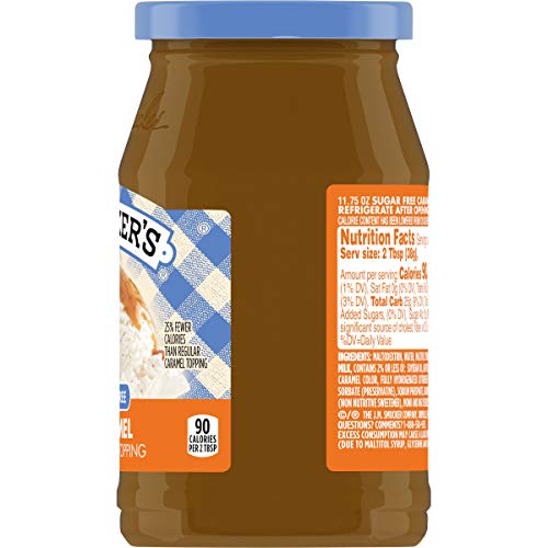 SMUCKER’S SUGAR FREE CARAMEL FLAVORED TOPPING, 11.75 OUNCES (PACK OF 6)