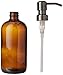 Industrial Rewind Amber 8oz Glass Soap Dispenser with Gun Metal Bronze Soap Pump - Soap or Lotion Bottle