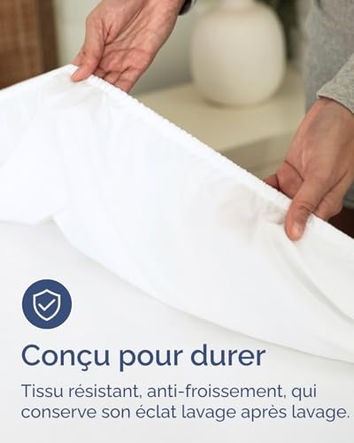 Fitted Sheet 160 x 200 cm Extra Deep 40 cm Deep – Soft Brushed Polyester Microfibre – Thick Mattress up to 40 cm (16 Inches) – Oeko-TEX – Shrinkage and Fade Resistant – White