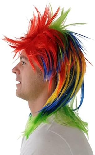 Amazon ハロウィンコスチュームウィッグ パンクスタイル ティンセルウィッグ ロングマレットヘア レインボー キッズコスチューム 変身 なりきり 服 ファッション小物