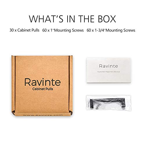 Ravinte 30 Pack 5 Inch Kitchen Square Cabinet Handles Matte Black Pulls Drawer Hardware for Cabinets Cupboard