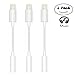 [3Pack] TEIROO Headphone Adapter to 3.5 mm Jack Adapter Charge for iPhone Audio Charger Adapter Headset AUX Audio Charge & Audio for iPhone7/7 Plus Support Listen Music and Charge 12 System