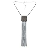Onnea Artificial Leather Long Tassel Bib Necklace
