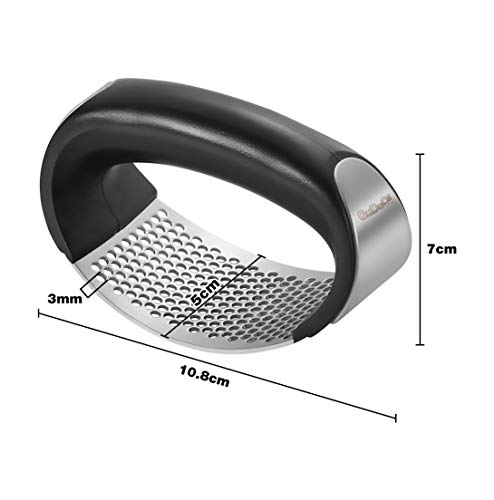 GuDoQi Garlic Press Rocker Stainless Steel Ginger Crusher Squeezer with Ergonomic handle Easy to Clean
