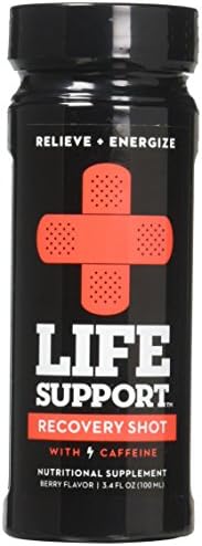 Hangover Prevention and Recovery Drink - Life Support Red Label with DHM from the Japanese Raisin Tree, Glutathione, Vitamin B+C & 190mg of Caffeine (12-Pack - 3.4oz Bottles)