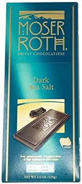 3 pack - Moser Roth Premium Dark, Sea Salt Chocolate Bars. 4.4 oz per bar
