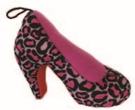 Lulubelles Power Plush Pink Leopard Pump Dog Toy (large)