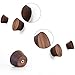 2Pcs Natural Wooden Coat Hooks, Wall Mounted Single Cone Wall Hook Rack, Decorative Craft Clothes Hooks (Black Walnut)