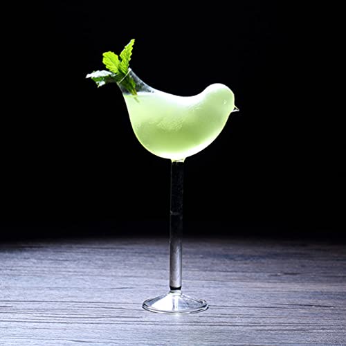 Cabilock Cocktailgläser Glas Vogel Design Transparent Cocktailbecher 150ml 2 Stücke Neuheit Bier Wein Saft Tasse… – Bild 6
