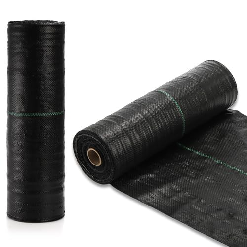 Photo 1 of Suwimut 1.3FT x 250FT Weed Barrier Landscape Fabric, Heavy Duty Garden Cloth Ground Cover, Weed Block Gardening Mat Woven Geotextile Fabric for Garden, Yard, Pathway, Driveway, Road, Vegetable Patch