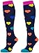 CompressionZ 20-30 mmHg Compression Socks Men & Women - Knee High Support Stockings (Hearts, Large)