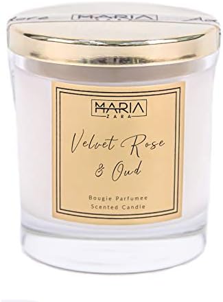 Maria Zara Luxury Scented Candles Bougie Parfumee (Velvet Rose & Oud, 200g)