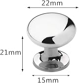 kuou 4 Pack Cabinet Door Knobs 25mm Round Chrome Stainless Steel Bedroom view 2