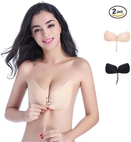 MJSCPHBJK Strapless Self Adhesive Silicone Invisible Push-up Bras for Women, Pack of 2 (C)