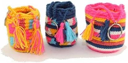 Assorted (3) Tiny Wayuu Bag Keychains - 93