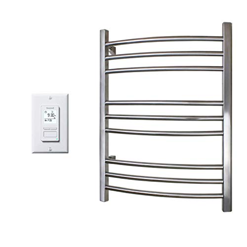 WarmlyYours Riviera Towel Warmer, 9 bar, Brushed Stainless Steel