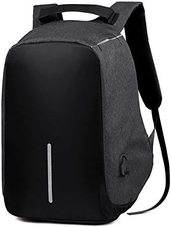 Men Anti-Thief Backpack Women Waterproof USB External Laptop Backpack Travel Bagblack