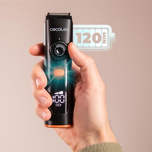 Haarschneider PrecisionCare Barber Elite. Edelstahl-Klingen, Einstellrad, 120 Min Akku, IPX6, Kabel & Akku, Display Mit Öl-Reminder, 2 Verstellkämme 1–16 mm, Schnellladung Für Saubere Schnitte