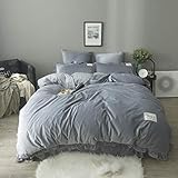 DOLDOA 100% Velvet Flannel Duvet Cover Set