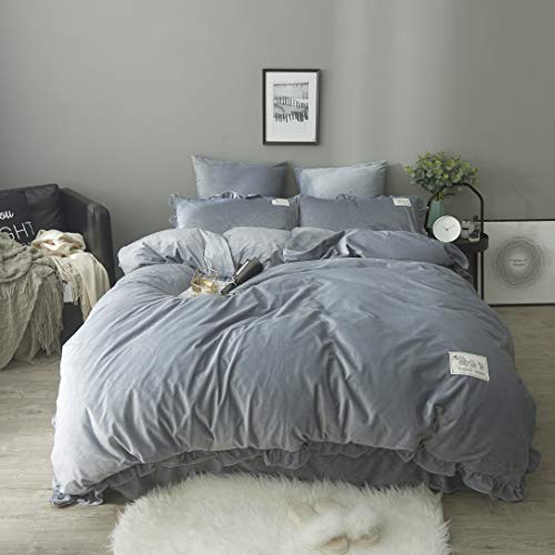 DOLDOA 100% Velvet Flannel Duvet Cover Set