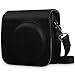 Fintie Protective Case Compatible with Fujifilm Instax Mini 9 / Mini 8 / Mini 8+ Instant Camera - Premium Vegan Leather Bag Cover w/Removable Strap, Vintage Black