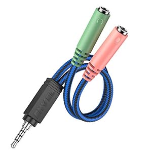 3,5 mm Jack Cable Headset Adapter, Hoofdtelefoon Splitter met hoofdtelefoon/microfoon Y splitterkabel Mannelijk naar 2…