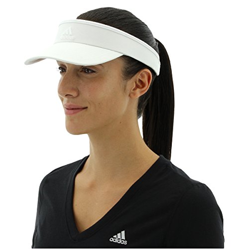 adidas Women's Visor – Match Athletic Clip-On Sun Hat for Sport & Training, White/White, One Size