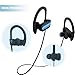 CakFun Running Headphones, Sports Portable Bass Wireless Headsets HD Stereo Earphones Sweatproof Earbuds with Long Battery Life for Powerbeats Gym Workout for Iphone and Android Phones - Blue
