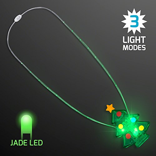 Green Flashing LED Light Up Christmas Tree Necklace - //coolthings.us