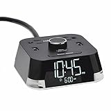 Brandstand | CubieTime | User Friendly & Convenient Alarm Clock Charger | 2 USB Ports | 2 Tamper Resistant Outlets | Safety Tested- Meets UL Standards
