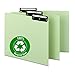 Smead 100% Recycled Pressboard File Guides, Flat Metal 1/3-Cut Tab with Insert (Blank), Letter Size, Gray/Green, 50 per Box (50534)