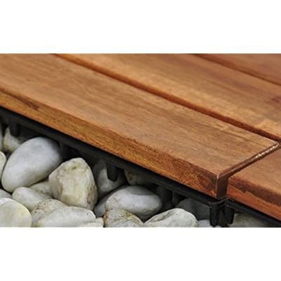 Gartenfreude Terrassenfliesen Holzfliesen Bodenfliesen aus Akazienholz