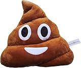 LeBeila Prime Poop Emoji Pillow 32 cm Big Laughing Poo Face Emotion Cushion Open Eyes Stuffed Plush Soft Throw Pillow Toy (1, Brown)