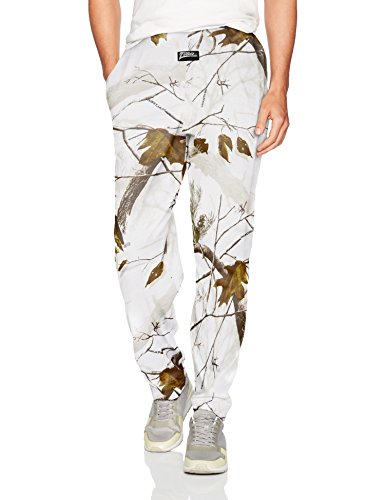 Zubaz Men's Camo Printed Athletic Lounge Pants, Realtree Snow, M
