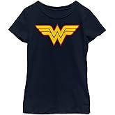 DC Comics Girls Wonder Woman Two Color Logo Girls Short Sleeve Tee Shirt