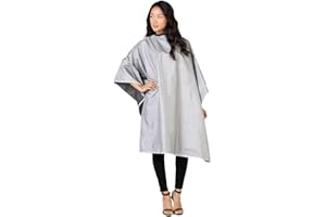 Betty Dain Reversi Reversible Coloring/Styling Cape, Two-Sided Cape, Black Side Has Chemical Proof Finish for Processing, Snap Closure at Neck, 50 x 60 Inches, Silver/Black