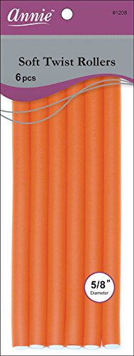 Annie 01208 Soft Twist Rollers, Orange, 6 Count