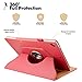 ZoneFoker for New iPad 9th/ 8th/ 7th Generation Case, iPad 10.2 Case, 360 Degree Rotating protMulti-Angle Viewing Stand, Leather Cover with Pencil Holder for iPad 10.2 inch 2021/2020/ 2019 - Red