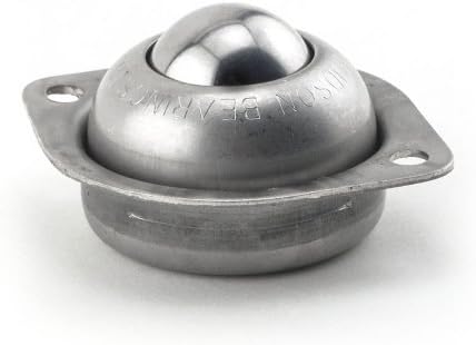 Hudson Bearings LPBT-1 Two-Hole Low Profile Flange Mounted Stainless Steel Ball Transfer, Carbon Steel, 1" Diameter, 75 lbs Load Capacity (Case of 10)