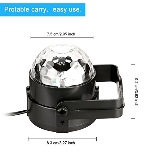 COIDEA Disco Ball Light, Sound Activated Party Strobe Light, DJ Rave Lights with Remote, LED Stage Lights for Karaoke Birthday Christmas Halloween Decorations Indoor