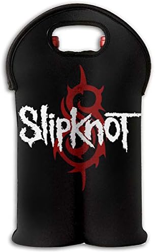 スリップノット ロゴ ワインバッグ ボトルバッグ 2ボトル トート ネオプレン製 短時間の保冷 保温 絶縁 割れ防止 アクセサリー 収納袋 ギフト 贈答 貯蔵容器 哺乳瓶 ワイン セール 登場から人気沸騰 水で洗える ラッピング袋 プレゼント