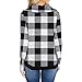 Moilant Tops for Womens Plaid Stitching T Shirt Long Sleeve Patchwork Collar Pullover Blouse Whitethumb 1