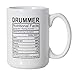 Artisan Owl Fuel Your Groove with This Drummer Nutritional Facts Mug – 15oz of Bold Style for Musicians and Music Lovers