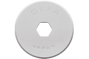 OLFA 18mm Rotary Cutter Replacement Blades, 2 Blades (RB18-2) - Stainless Steel Circular Rotary Fabric Cutter Blade for Craft